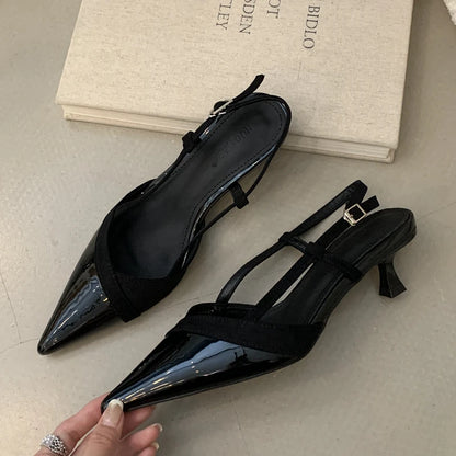 Women's Pointed-Toe Slingback Heels – Low Heel Dress Sandal