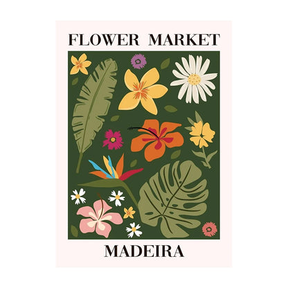 Flower Market Tuscany Poster – Floral Wall Art Print Unframed
