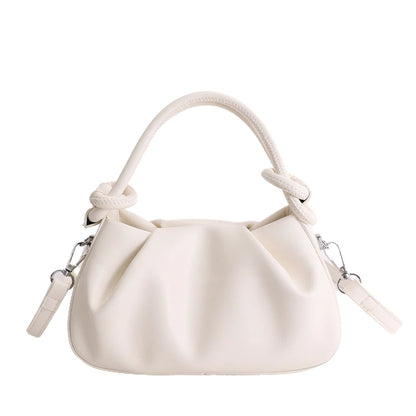 Small Cloud Crossbody Bag for Women – Ruched Leather Purse
