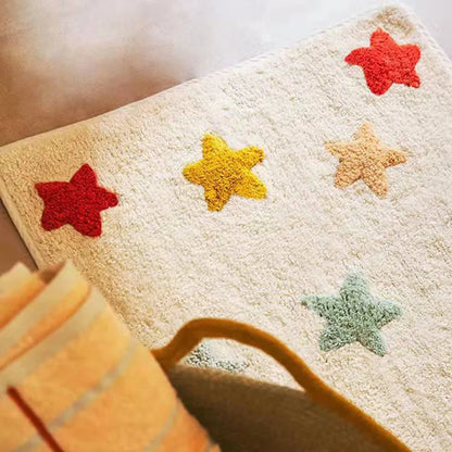Colorful Star Plush Area Rug – Soft Cashmere-Like Carpet for Bedroom & Living Room