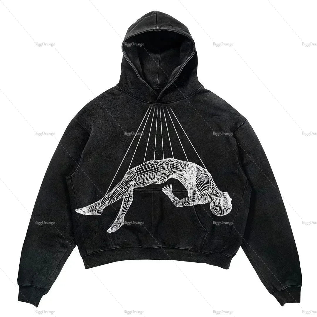 Gothic Graphic Hoodie Women Harajuku Goth Streetwear Sweatshirt