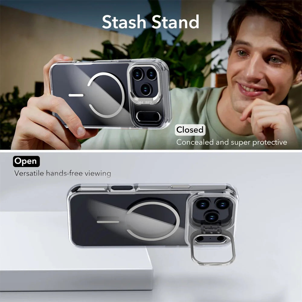 Original Magsafe Invisible Lens Stand Holder Phone Case Iphone 17 Pro Max Air 14 15 16 Plus 13 12 11