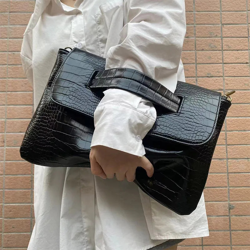 Fashion New Storage Bag Document Bagluxury Crocodile Pattern