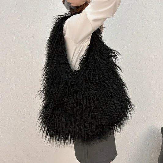 New Wool Women's Plush Shoulder Bags Y2k Hot Girls Faux Fur
