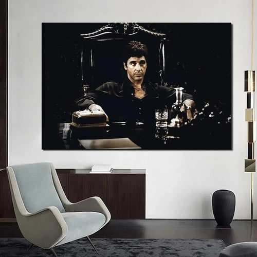 Scarface Canvas Wall Art – Tony Montana Desk Scene