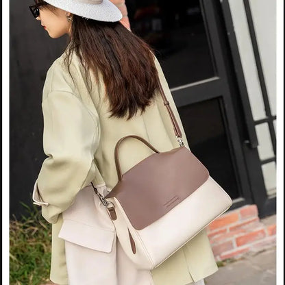 Genuine Leather Flap Satchel Bag – Women's Top Handle Crossbody