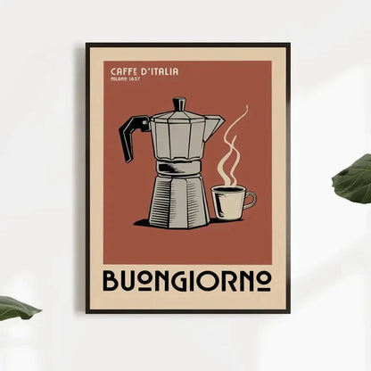 Retro Italian Coffee Wall Art Print – Buongiorno Espresso Poster