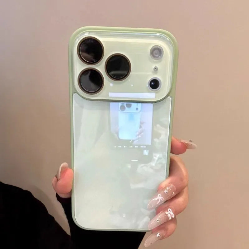 Candy Color Tempered Glass iPhone Case with Camera Protection