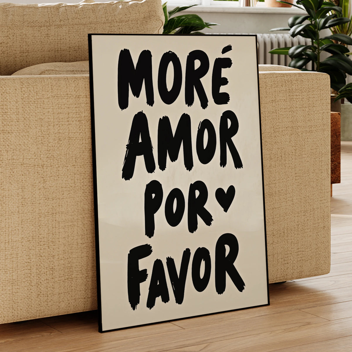 More Amor Por Favor Minimalist Quote Wall Art Print – Canvas Poster