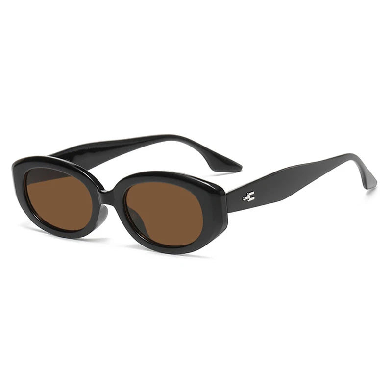 Vintage Oval Cat Eye Sunglasses Women Small Frame Retro