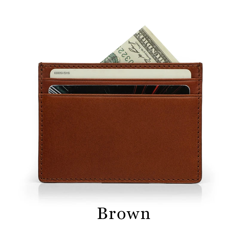 Italian Leather Card Holder Wallet – Custom Name, Slim Design