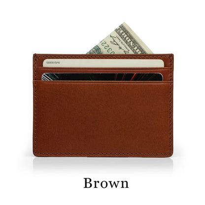 Italian Leather Card Holder Wallet – Custom Name, Slim Design