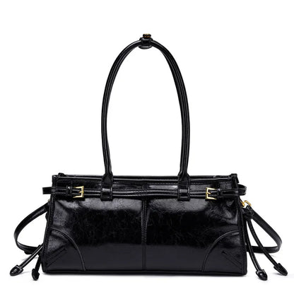 Soft Lux Boston Style Women S Motorcycle Crossbody Shoulder Bag Layered Oil Wax Leather Single Strap