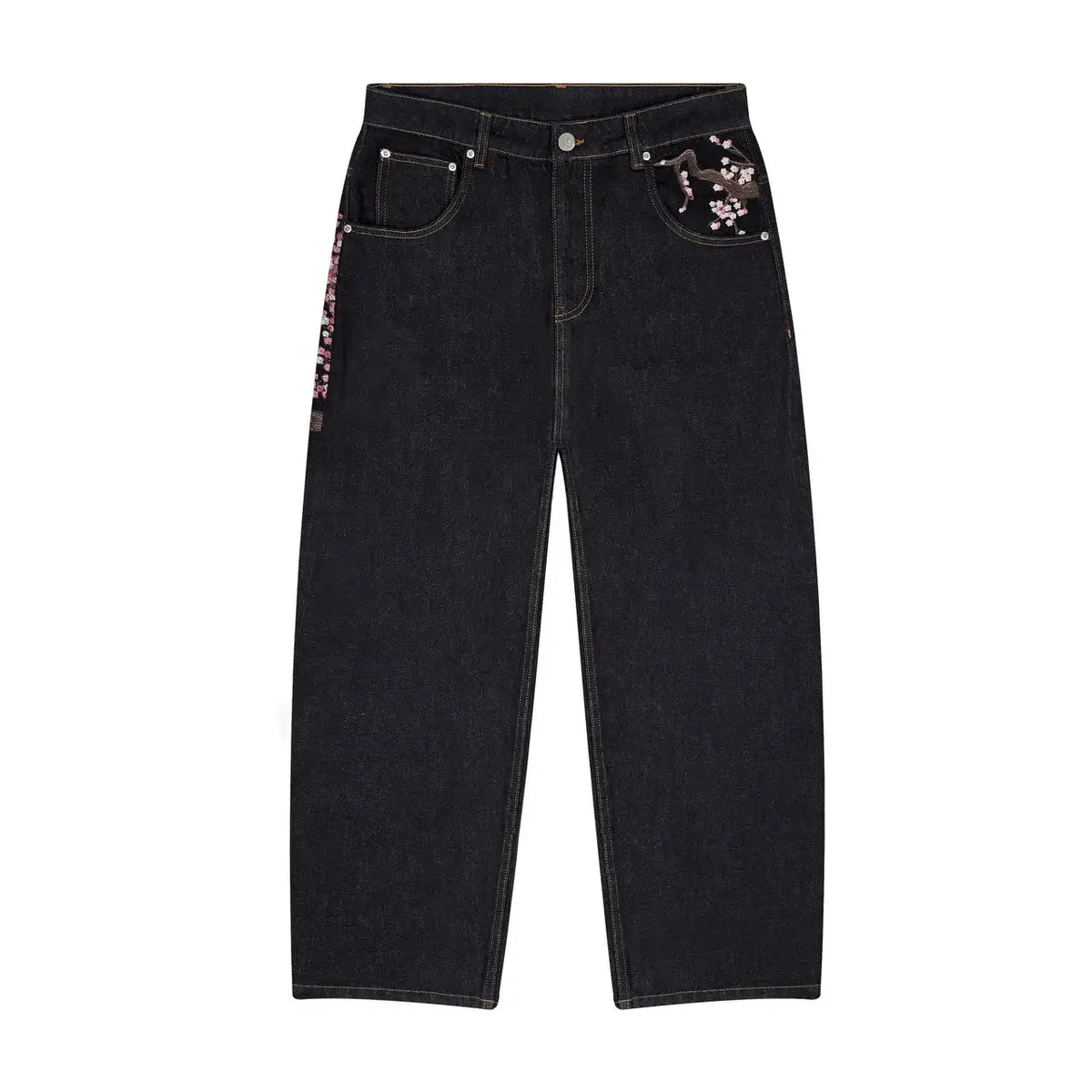 Embroidery Wide Leg Denim Jeans Y2K Harajuku Women Baggy Pants