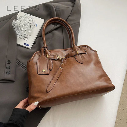 Retro PU Leather Handbag – Women's Y2K Crossbody Shoulder Bag