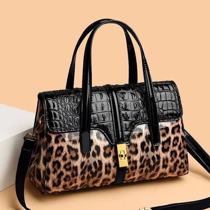 Leopard Patent Leather Luxury Handbag for Women