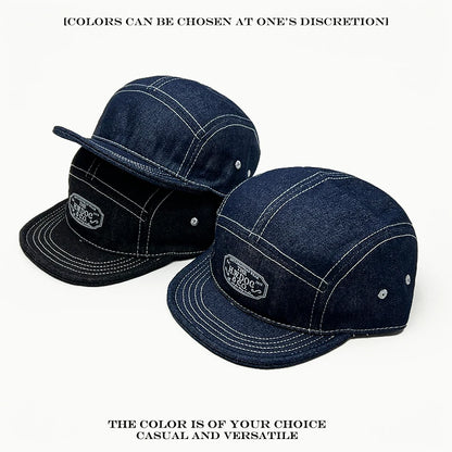 5-Panel Flat Brim Cap – Retro Hip-Hop Street Style Hat for Men & Women