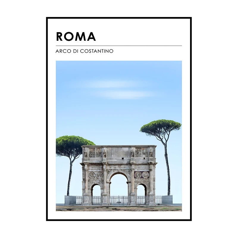 Famous City Architecture Wall Art Poster – Canvas Print for Living Room