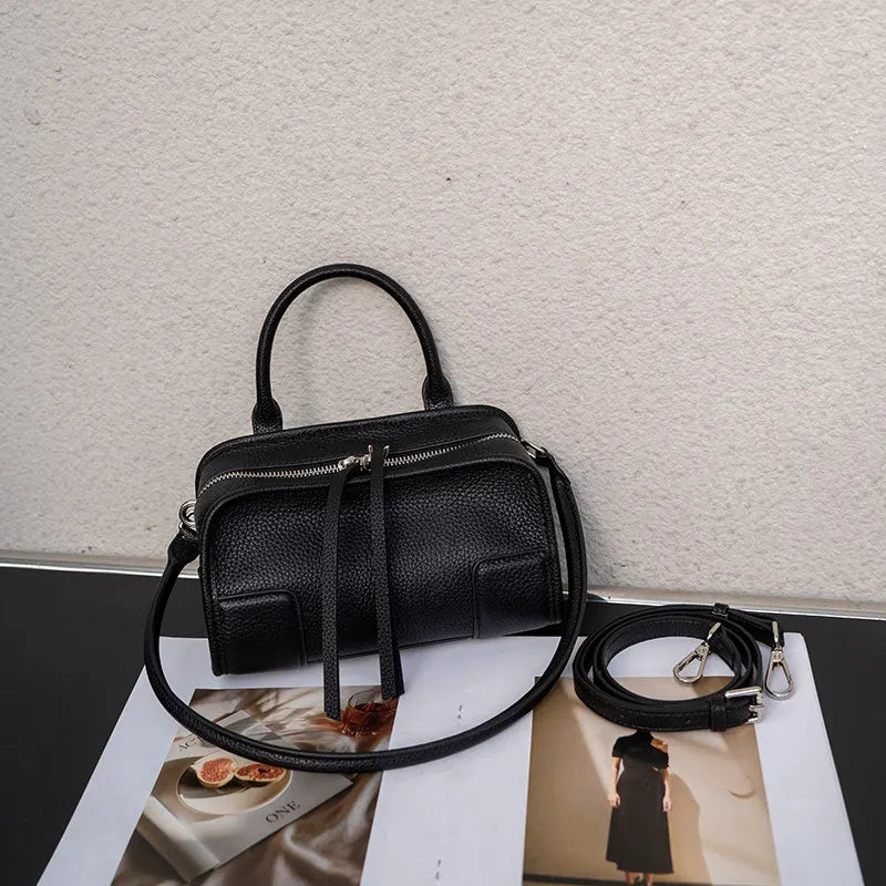 Genuine Cowhide Leather Mini Crossbody Bag