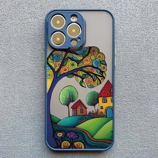 Whimsical Village iPhone Case – Fairy-Tale Art Design