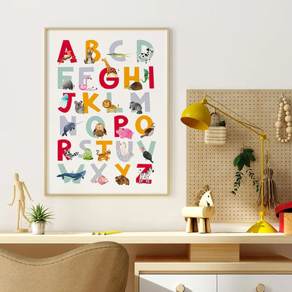 Dinosaur Alphabet Poster – Kids ABC Wall Art Print