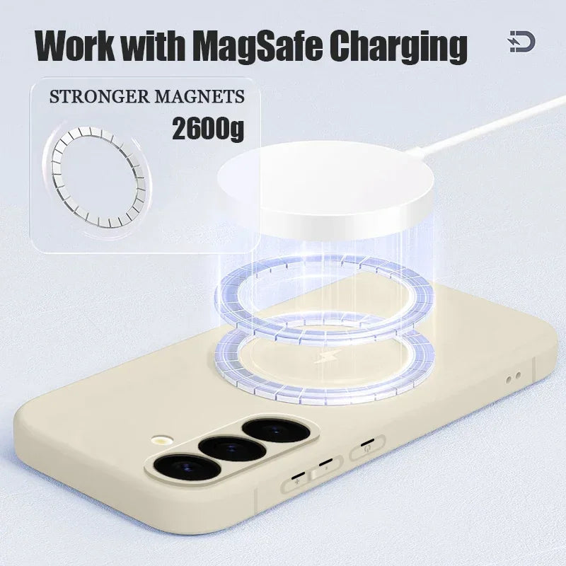 Magnetic MagSafe Silicone Case for Samsung Galaxy S26 S25 S24 S23 S22 S21 A Series