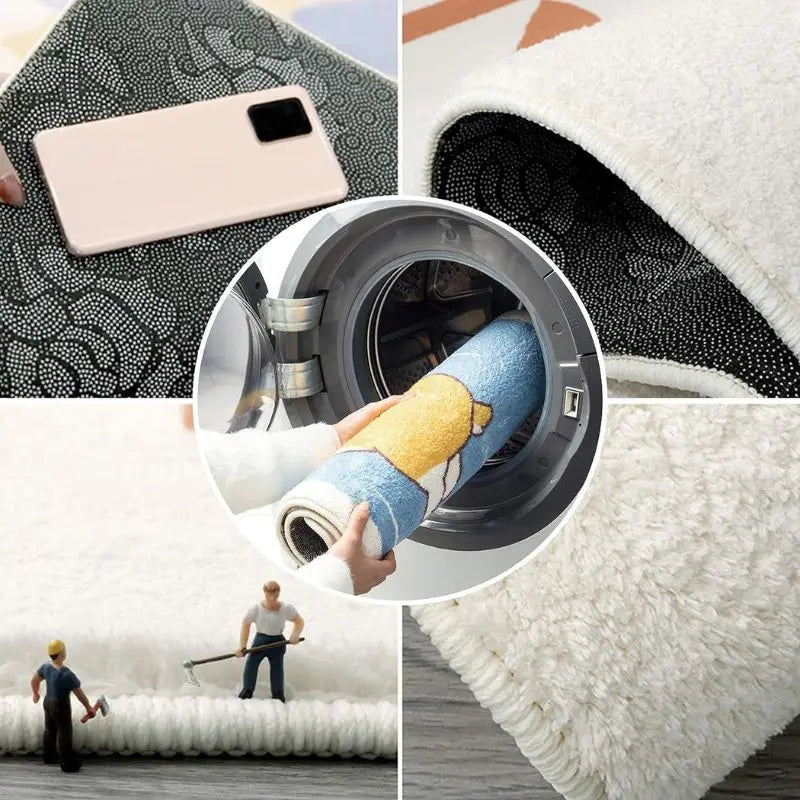 Irregular Art Plush Area Rug – Modern Abstract Non-Slip Carpet
