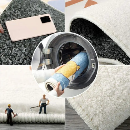 Irregular Art Plush Area Rug – Modern Abstract Non-Slip Carpet
