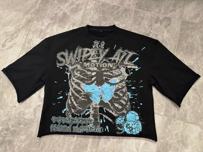 Gothic Skull Graphic T-Shirt Men's Oversized Cotton Tee
