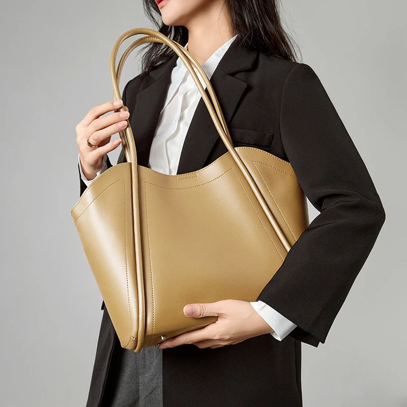 Women's Cowhide Genuine Leather Tote Bag