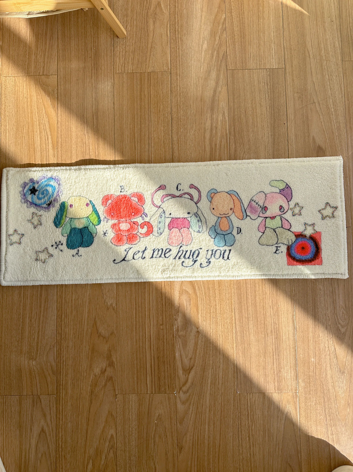 Cute Cartoon Bedside Rug – Soft Wool-Like Floor Mat for Bedroom