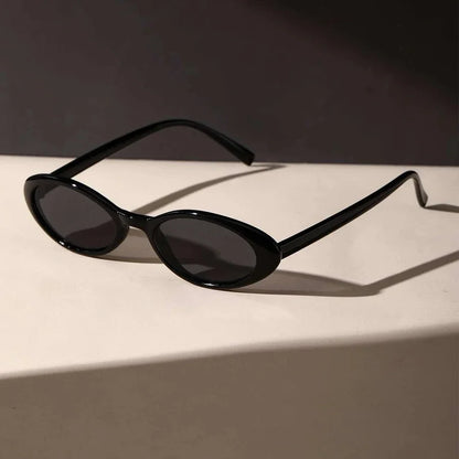 Small Oval Sunglasses for Women – Retro Leopard Cat Eye Shades