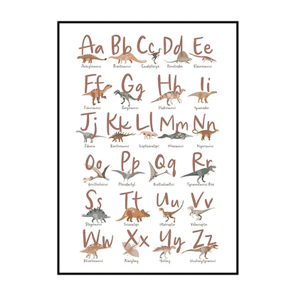 Dinosaur Alphabet Poster – Kids ABC Wall Art Print