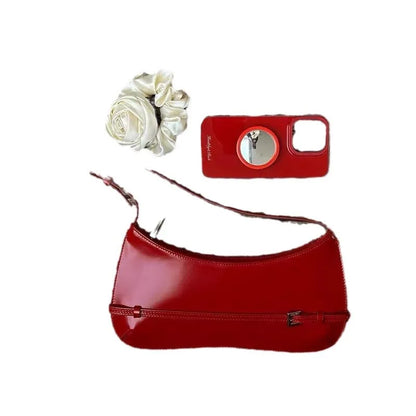 French Niche Cowhide Leather Shoulder Bag