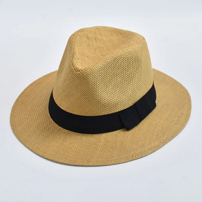 Panama Trilby Straw Hat Unisex UV Protection Beach Hat