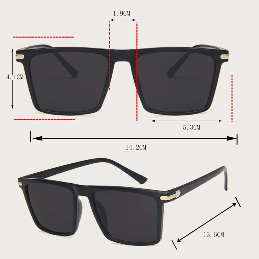 Square Sunglasses – Vintage Mirror Lens Unisex Driving Shades