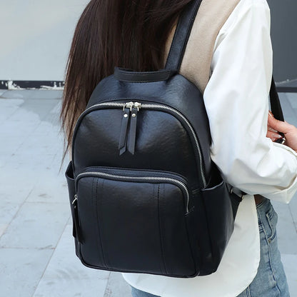 Top Grain Genuine Leather Backpack – Large Capacity Travel Bag