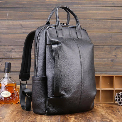 Genuine Leather Men's Backpack – Luxury Structured Laptop Bag
