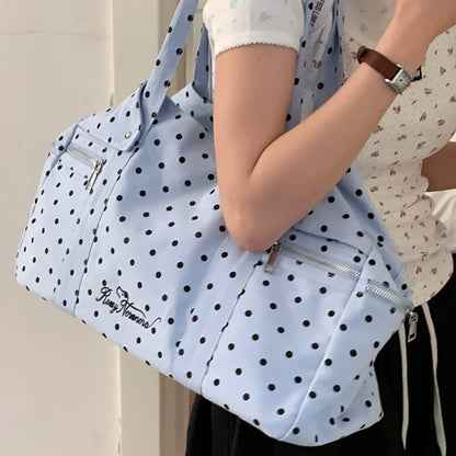 Korean Polka Dot Tote Bag Large Capacity Casual Handbag