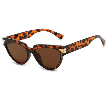 Cat Eye Sunglasses Women Tortoise Frame Rivet Detail