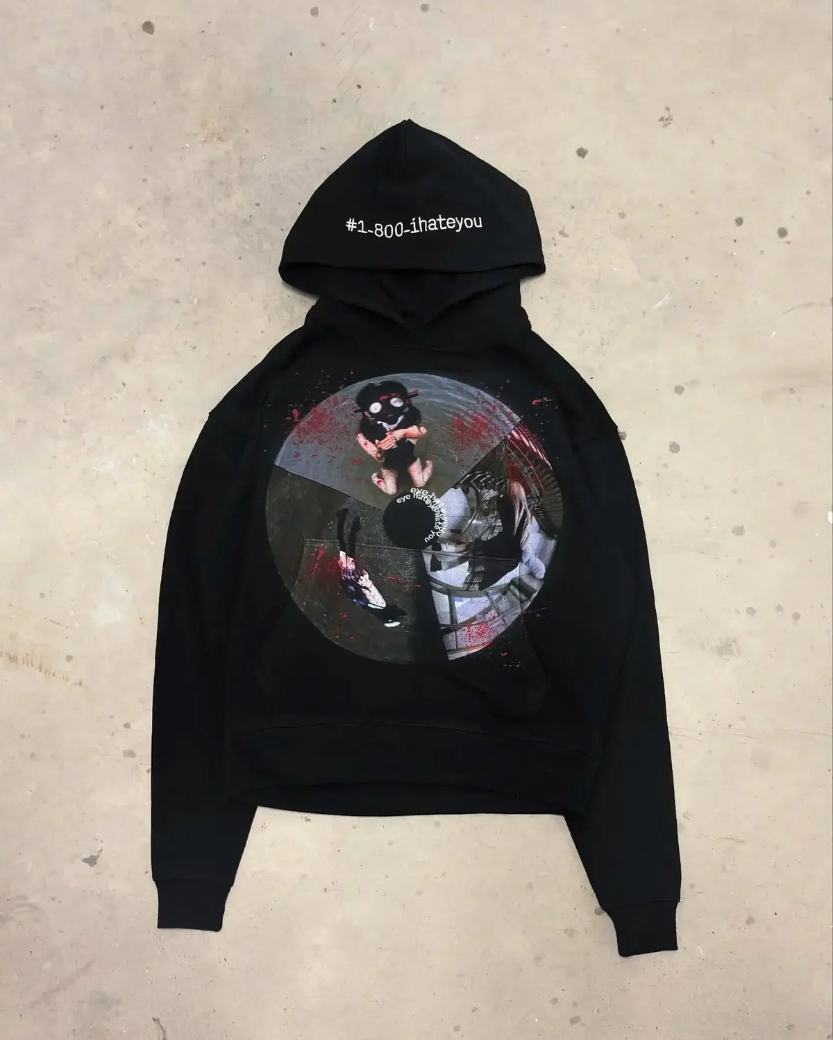 Grunge Zip-Up Oversized Hoodie – Gothic Streetwear Sweatshirt