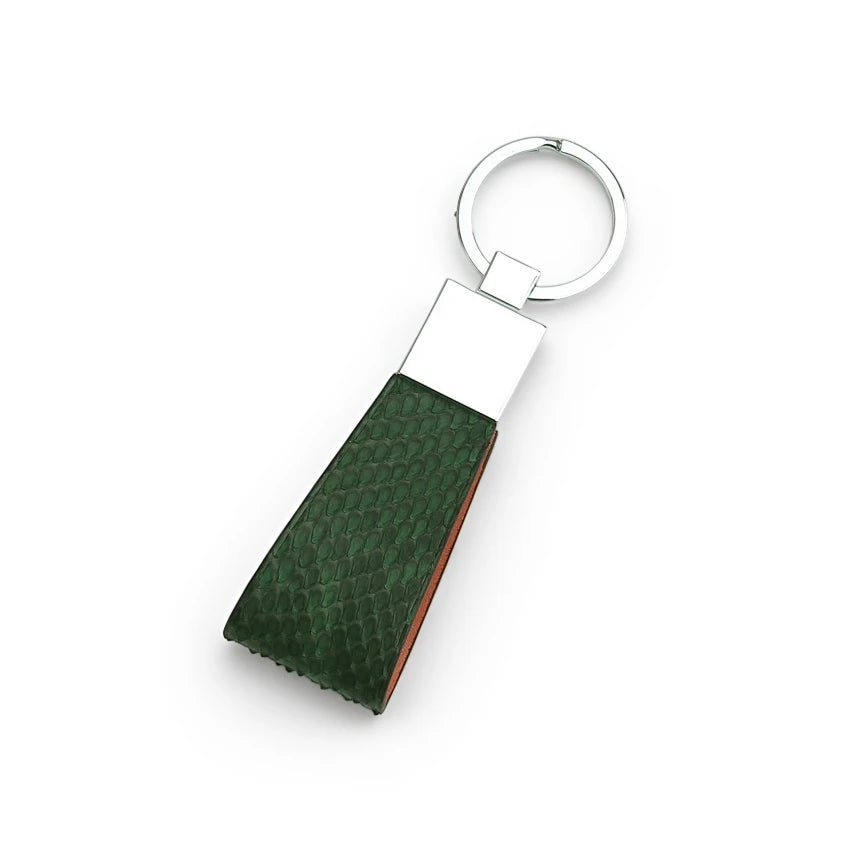 Premium Exotic Skin Leather Key Fob – Luxury Gift Keychain
