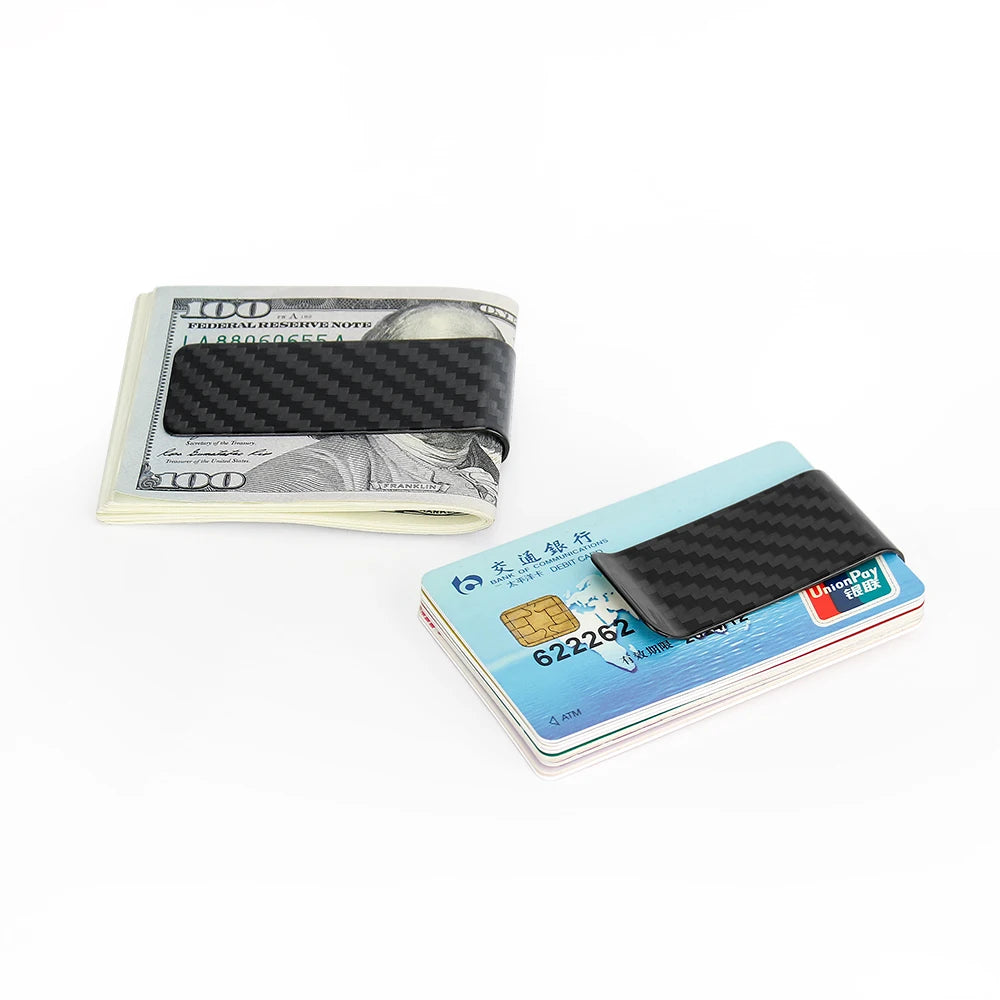 Carbon Fiber Money Clip – Slim 28mm Card Holder for Men