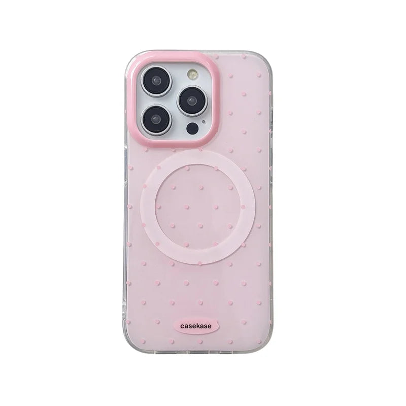 Polka Dot MagSafe iPhone Case – Clear Candy Color Cover
