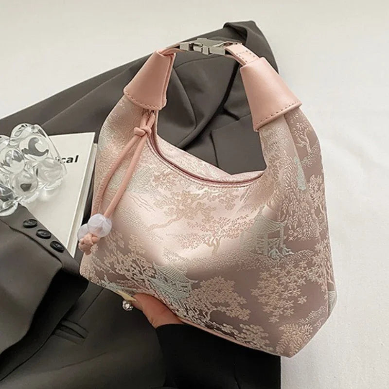Portable Embroidered Chinese Style Shoulder Bag