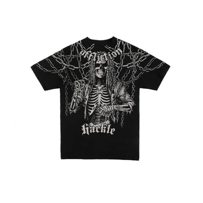 Gothic Graphic T-Shirt – Unisex Washed Streetwear Hip Hop Tee