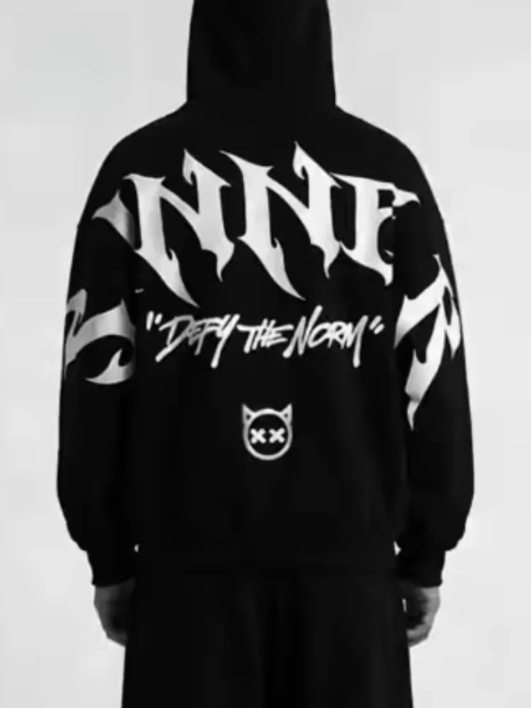 Sinner Reflective Graphic Hoodie – Unisex Loose Fit Streetwear