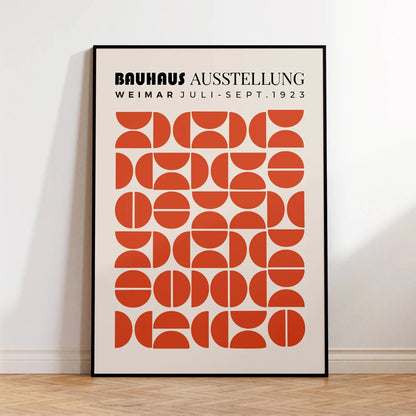 Bauhaus Wall Art Print – Orange Geometric Semicircle Poster