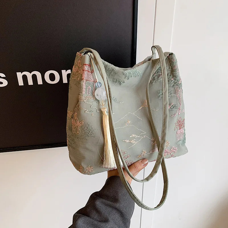 New Models Silk Jacquard Fashionable Minimalist Bag
