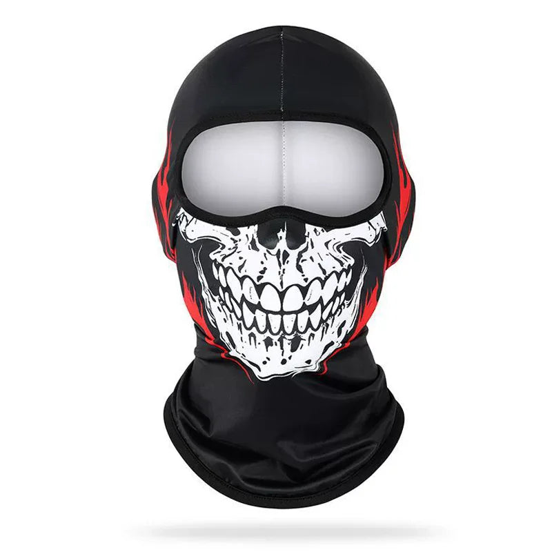 Skull Print Balaclava Full Face Mask Windproof UV Protection